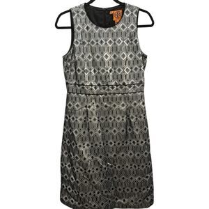 Tory Burch Silver Metallic Sheath Dress Size 6